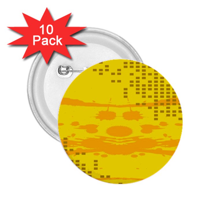 Texture Yellow Abstract Background 2.25  Buttons (10 pack) 