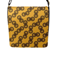 Abstract Shapes Links Design Flap Messenger Bag (l) 