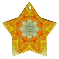 Sunshine Sunny Sun Abstract Yellow Star Ornament (two Sides) by Nexatart