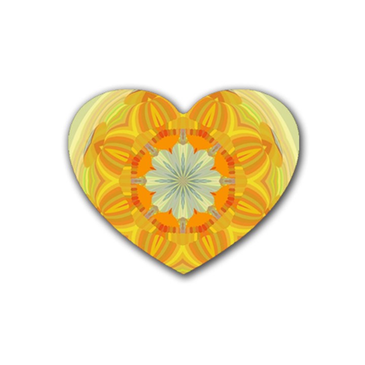 Sunshine Sunny Sun Abstract Yellow Heart Coaster (4 pack) 