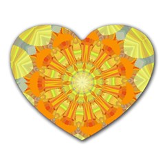 Sunshine Sunny Sun Abstract Yellow Heart Mousepads by Nexatart