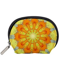 Sunshine Sunny Sun Abstract Yellow Accessory Pouches (small)  by Nexatart