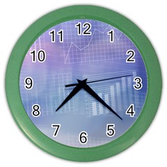 Business Background Blue Corporate Color Wall Clocks by Nexatart