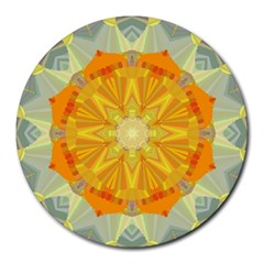 Sunshine Sunny Sun Abstract Yellow Round Mousepads by Nexatart