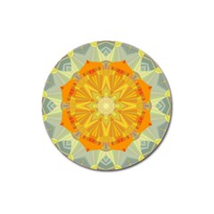 Sunshine Sunny Sun Abstract Yellow Magnet 3  (round) by Nexatart