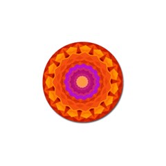 Mandala Orange Pink Bright Golf Ball Marker by Nexatart