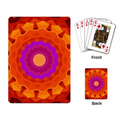 Mandala Orange Pink Bright Playing Card by Nexatart