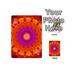 Mandala Orange Pink Bright Playing Cards 54 (Mini)  Front - HeartA