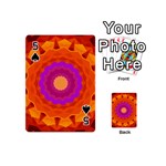 Mandala Orange Pink Bright Playing Cards 54 (Mini)  Front - Spade5