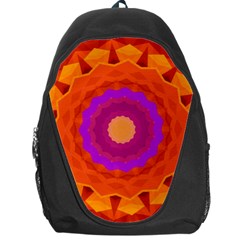 Mandala Orange Pink Bright Backpack Bag by Nexatart