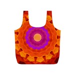 Mandala Orange Pink Bright Full Print Recycle Bags (S)  Front