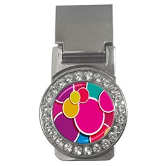 Paint Circle Red Pink Yellow Blue Green Polka Money Clips (cz) 