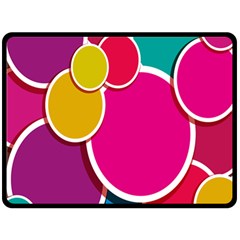 Paint Circle Red Pink Yellow Blue Green Polka Double Sided Fleece Blanket (large) 