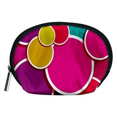 Paint Circle Red Pink Yellow Blue Green Polka Accessory Pouches (medium)  by Mariart