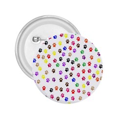 Paw Prints Dog Cat Color Rainbow Animals 2 25  Buttons by Mariart