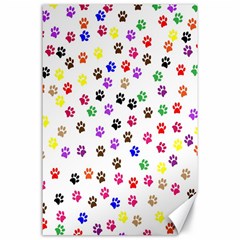 Paw Prints Dog Cat Color Rainbow Animals Canvas 24  X 36  by Mariart