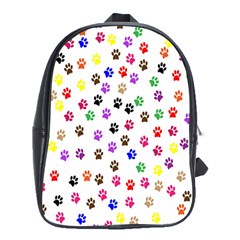 Paw Prints Dog Cat Color Rainbow Animals School Bags (xl)  by Mariart