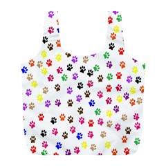 Paw Prints Dog Cat Color Rainbow Animals Full Print Recycle Bags (l)  by Mariart