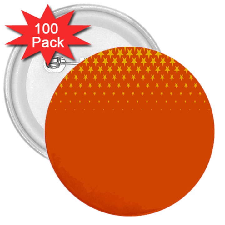 Orange Star Space 3  Buttons (100 pack) 