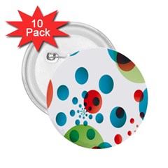 Polka Dot Circle Red Blue Green 2 25  Buttons (10 Pack) 