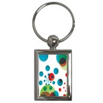 Polka Dot Circle Red Blue Green Key Chains (Rectangle)  Front
