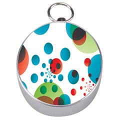Polka Dot Circle Red Blue Green Silver Compasses by Mariart