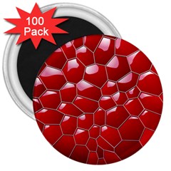 Plaid Iron Red Line Light 3  Magnets (100 Pack)