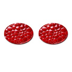 Plaid Iron Red Line Light Cufflinks (oval)