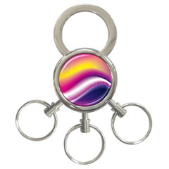 Rainbow Space Red Pink Purple Blue Yellow White Star 3-ring Key Chains