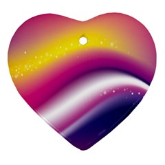 Rainbow Space Red Pink Purple Blue Yellow White Star Heart Ornament (two Sides) by Mariart