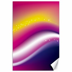 Rainbow Space Red Pink Purple Blue Yellow White Star Canvas 24  X 36  by Mariart
