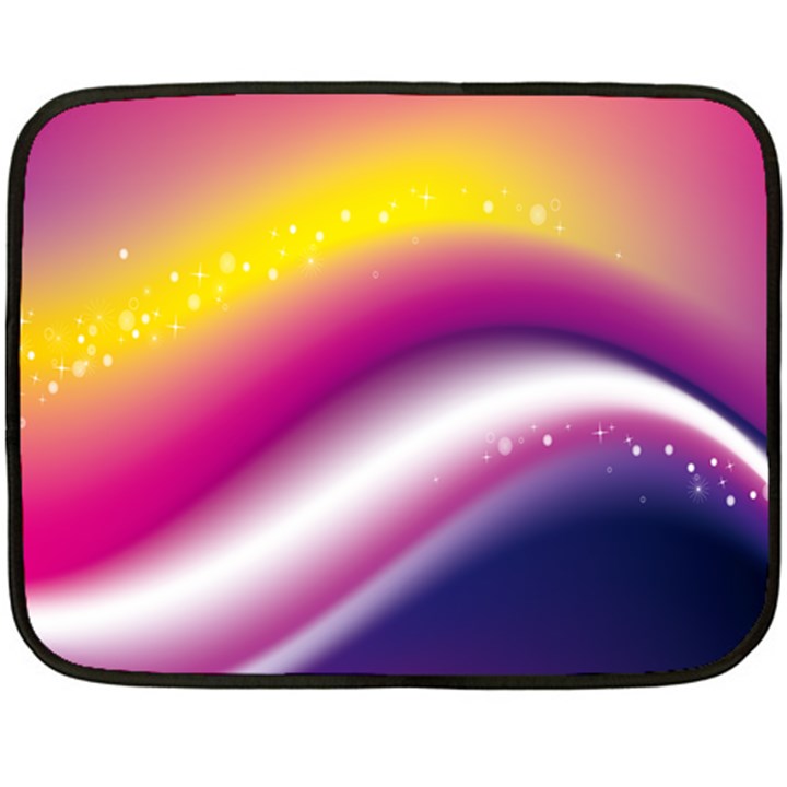 Rainbow Space Red Pink Purple Blue Yellow White Star Fleece Blanket (Mini)