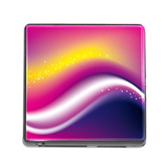 Rainbow Space Red Pink Purple Blue Yellow White Star Memory Card Reader (square) by Mariart