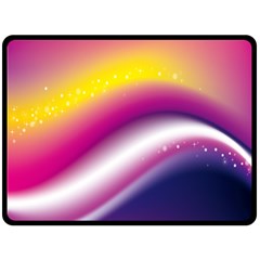 Rainbow Space Red Pink Purple Blue Yellow White Star Fleece Blanket (large) 