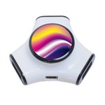 Rainbow Space Red Pink Purple Blue Yellow White Star 3-Port USB Hub Front