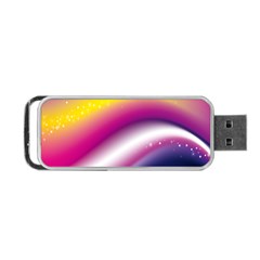 Rainbow Space Red Pink Purple Blue Yellow White Star Portable Usb Flash (one Side)