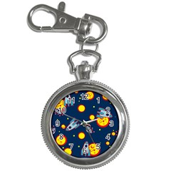 Rocket Ufo Moon Star Space Planet Blue Circle Key Chain Watches