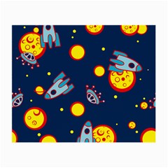 Rocket Ufo Moon Star Space Planet Blue Circle Small Glasses Cloth by Mariart