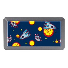 Rocket Ufo Moon Star Space Planet Blue Circle Memory Card Reader (mini)