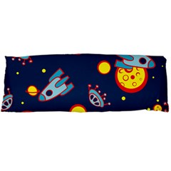 Rocket Ufo Moon Star Space Planet Blue Circle Body Pillow Case Dakimakura (two Sides) by Mariart