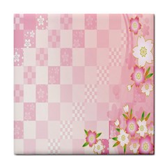 Sakura Flower Floral Pink Star Plaid Wave Chevron Tile Coasters