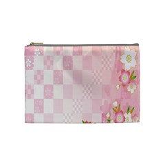 Sakura Flower Floral Pink Star Plaid Wave Chevron Cosmetic Bag (medium) 