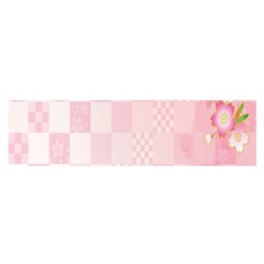 Sakura Flower Floral Pink Star Plaid Wave Chevron Satin Scarf (oblong) by Mariart