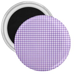 Plaid Purple White Line 3  Magnets by Mariart