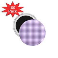 Plaid Purple White Line 1 75  Magnets (100 Pack) 