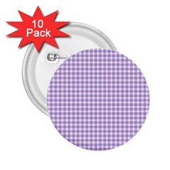 Plaid Purple White Line 2 25  Buttons (10 Pack) 