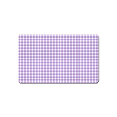 Plaid Purple White Line Magnet (name Card)