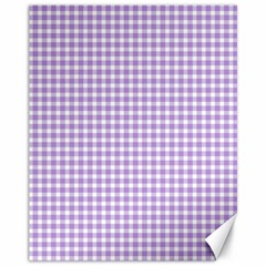 Plaid Purple White Line Canvas 11  X 14  