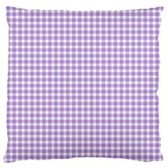 Plaid Purple White Line Large Cushion Case (two Sides)