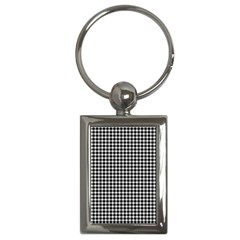 Plaid Black White Line Key Chains (rectangle) 